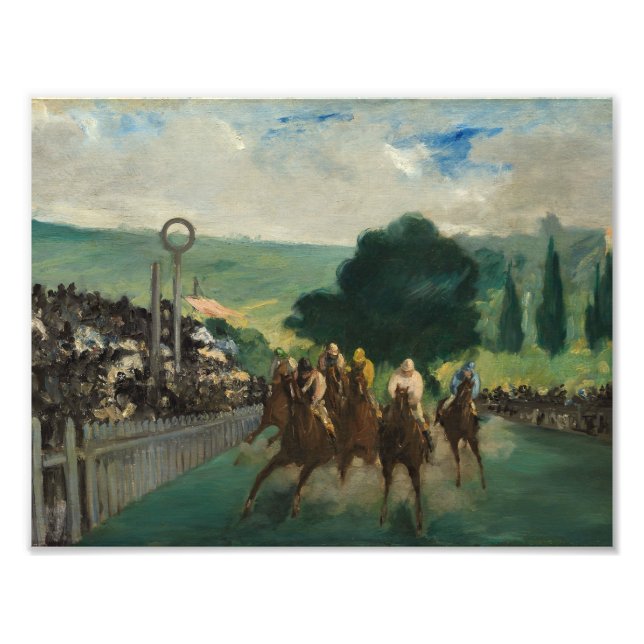 Edouard Manet - Die Rennen in Longchamp Fotodruck (Vorne)