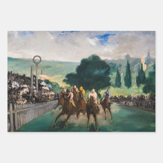 Edouard Manet - Die Rennen in Longchamp Geschenkpapier Set (Vorderseite)