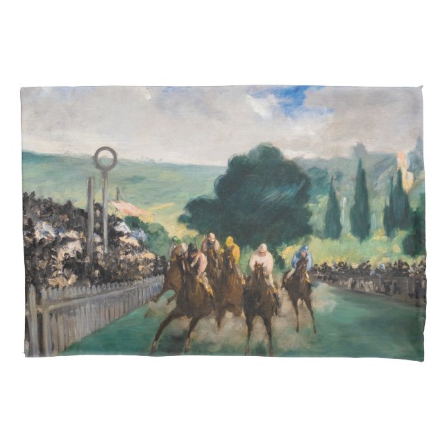 Edouard Manet - Die Rennen in Longchamp Kissenbezug (Vorderseite)