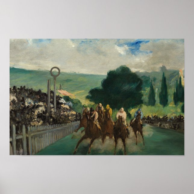 Edouard Manet - Die Rennen in Longchamp Poster (Vorne)
