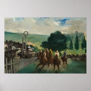 Edouard Manet - Die Rennen in Longchamp Poster
