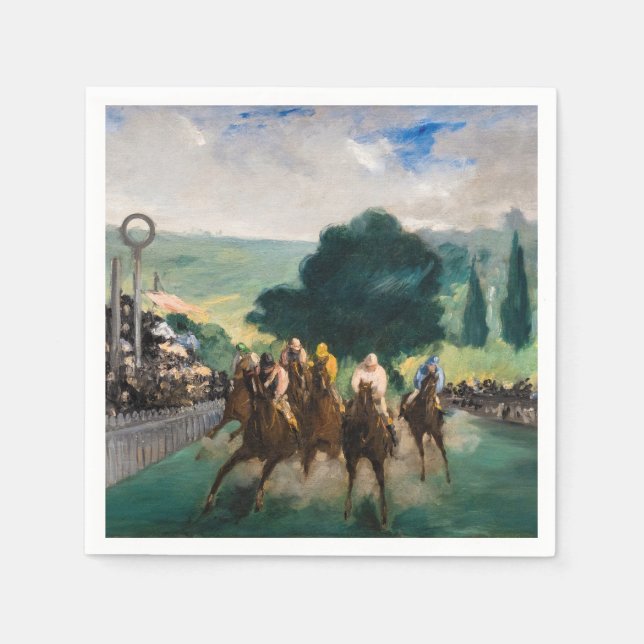 Edouard Manet - Die Rennen in Longchamp Serviette (Vorderseite)