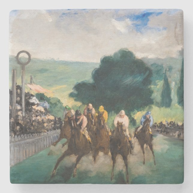 Edouard Manet - Die Rennen in Longchamp Steinuntersetzer (Vorderseite)