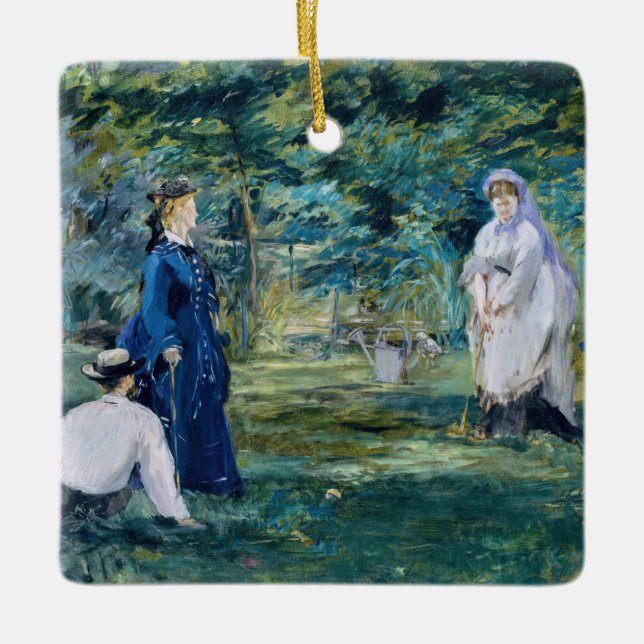 Edouard Manet - Ein Spiel des Krokets Keramikornament (Vorderseite)