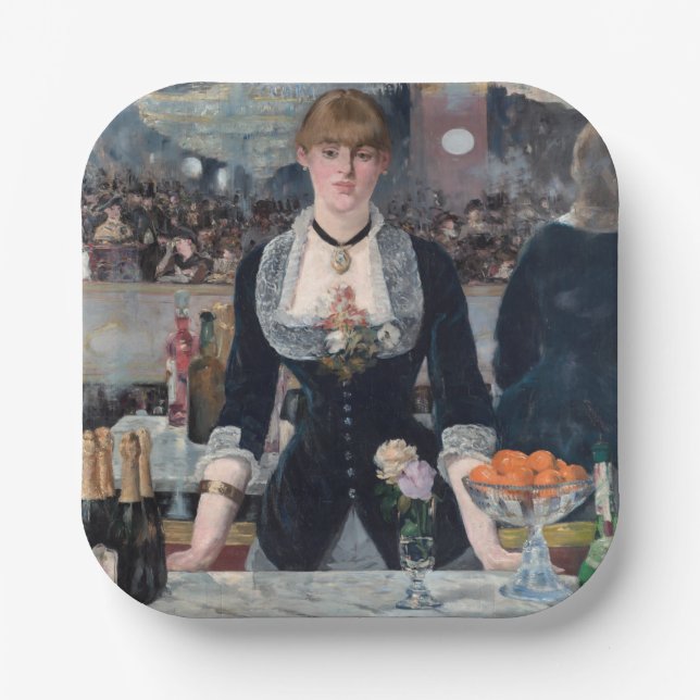 Edouard Manet - Eine Bar in den Folies-Bergere Pappteller (Vorderseite)