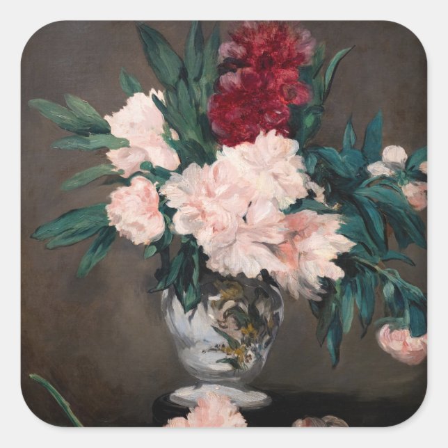 Edouard Manet - Erdweide auf kleinem Boden Quadratischer Aufkleber (Vorderseite)