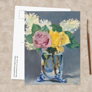 Edouard Manet - Flieder und Rosen Postkarte