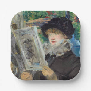 Edouard Manet - Frau lesend Pappteller