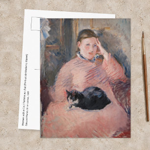Edouard Manet - Frau mit einer Katze Postkarte