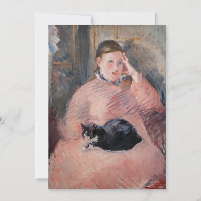 Edouard Manet - Frau mit Katze Dankeskarte (Vorderseite)