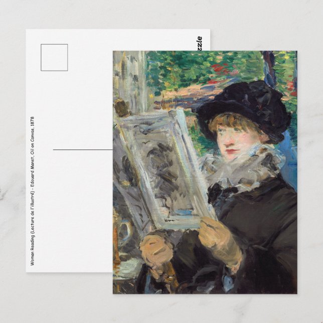 Edouard Manet - Frauen beim Lesen Postkarte (Vorne/Hinten)