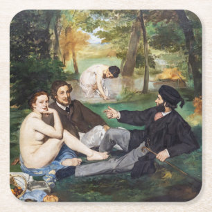 Edouard Manet - Frühstück im Freien Rechteckiger Pappuntersetzer