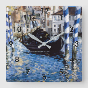 Edouard Manet - Großer Kanal, Venedig Quadratische Wanduhr
