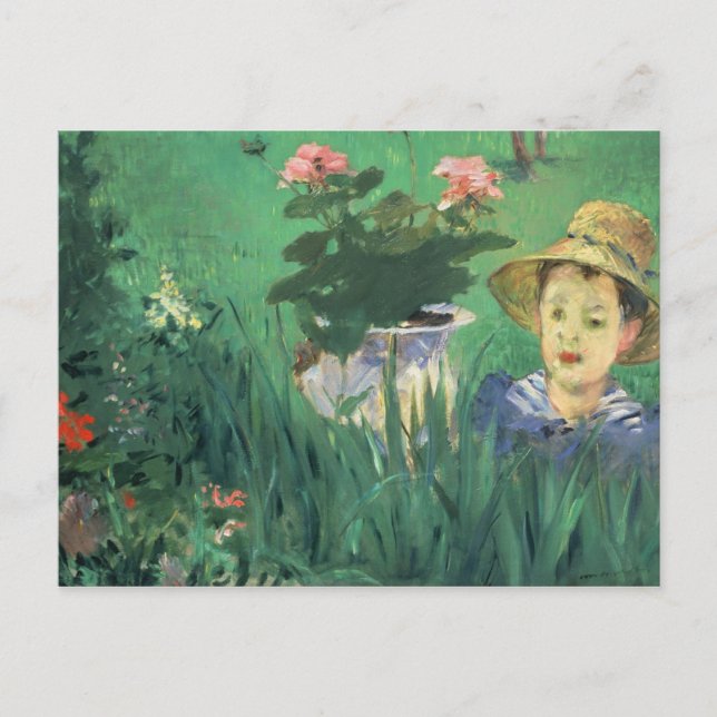 Édouard Manet - Junge in Blume Postkarte (Vorderseite)
