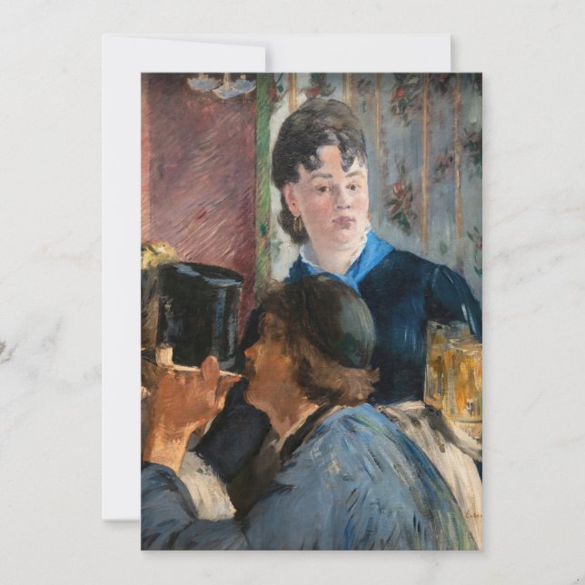 Edouard Manet - Kellnerin Servierbier Einladung (Vorderseite)