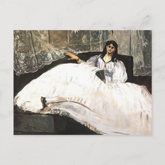 Edouard Manet - Lady mit einem Lüfter Postkarte (Vorderseite)