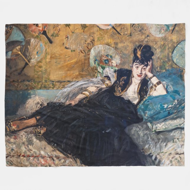 Edouard Manet - Lady with Fans Fleecedecke (Vorderseite (Horizontal))