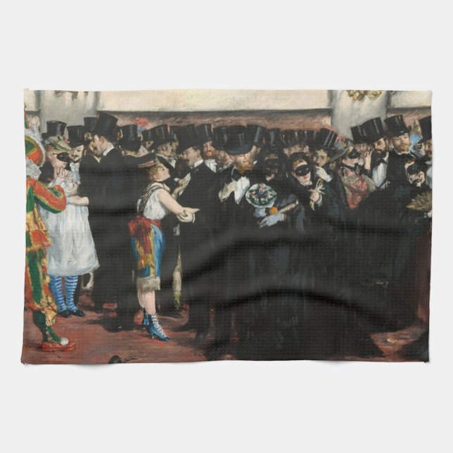 Edouard Manet - Maskierter Ball an der Oper Geschirrtuch (Horizontal)