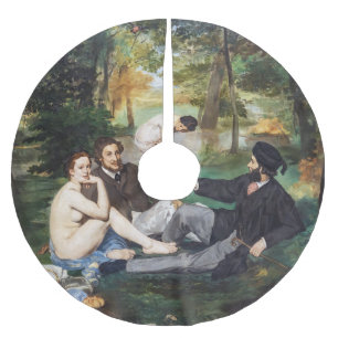Edouard Manet - Mittagessen im Gras Polyester Weihnachtsbaumdecke