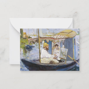 Edouard Manet - Monet in seinem Atelierboot Mitteilungskarte