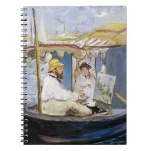 Edouard Manet - Monet in seinem Atelierboot Notizblock