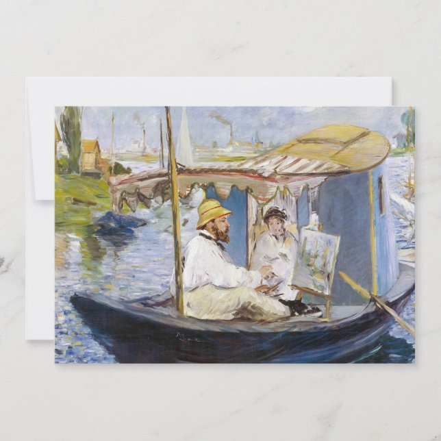 Edouard Manet - Monet in seinem Studio-Boot Einladung (Vorderseite)