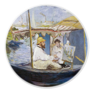 Edouard Manet - Monet in seinem Studio-Boot Keramikknauf