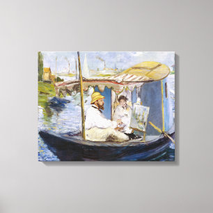 Edouard Manet - Monet in seinem Studio-Boot Leinwanddruck
