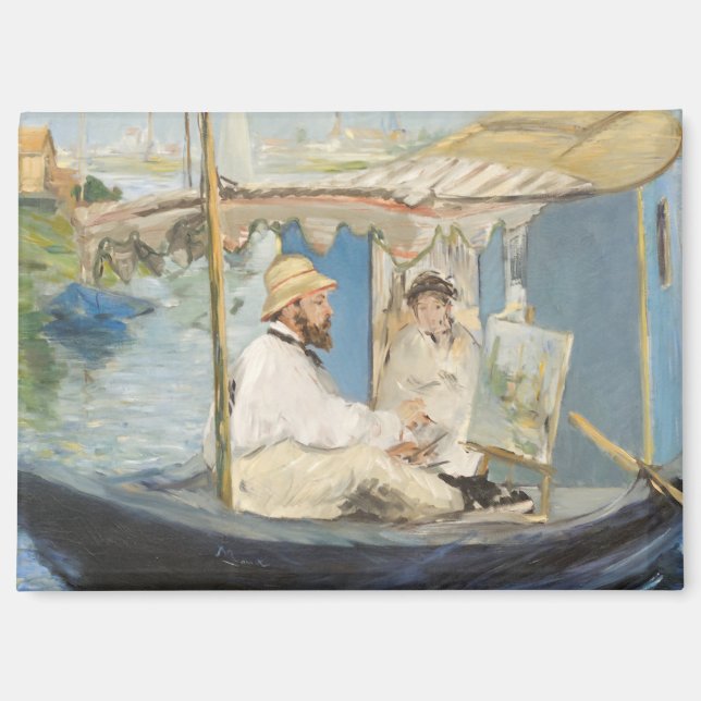 Edouard Manet - Monetmalerei auf seinem Studio-Boo Magnet (Vorderseite)