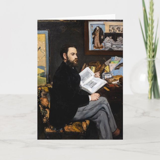 Edouard Manet - Portrait von Emile Zola Karte (Vorderseite)