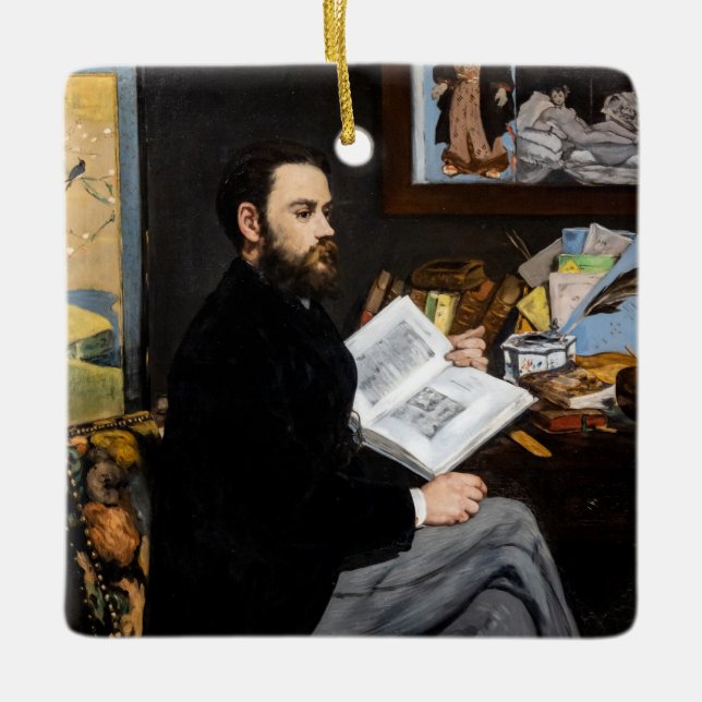 Edouard Manet - Portrait von Emile Zola Keramikornament (Vorderseite)