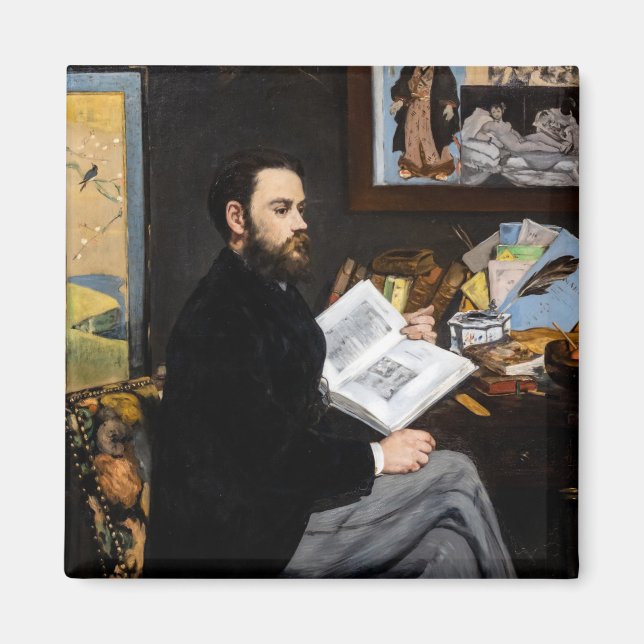 Edouard Manet - Portrait von Emile Zola Magnet (Vorne)