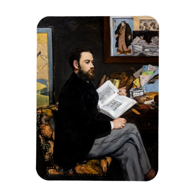 Edouard Manet - Portrait von Emile Zola Magnet (Vertikal)