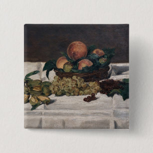 Edouard Manet - Stillleben, Früchte auf einem Tisc Button