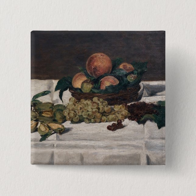 Edouard Manet - Stillleben, Früchte auf einem Tisc Button (Vorderseite)
