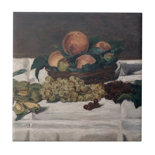 Edouard Manet - Stillleben, Früchte auf einem Tisc Fliese (Vorderseite)