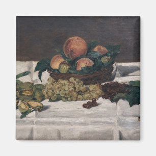 Edouard Manet - Stillleben, Früchte auf einem Tisc Magnet