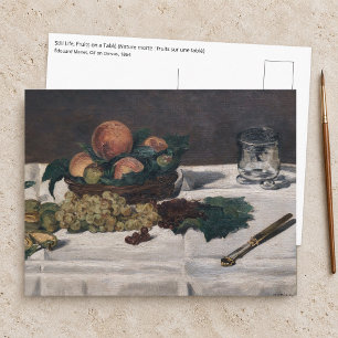 Edouard Manet - Stillleben, Früchte auf einem Tisc Postkarte