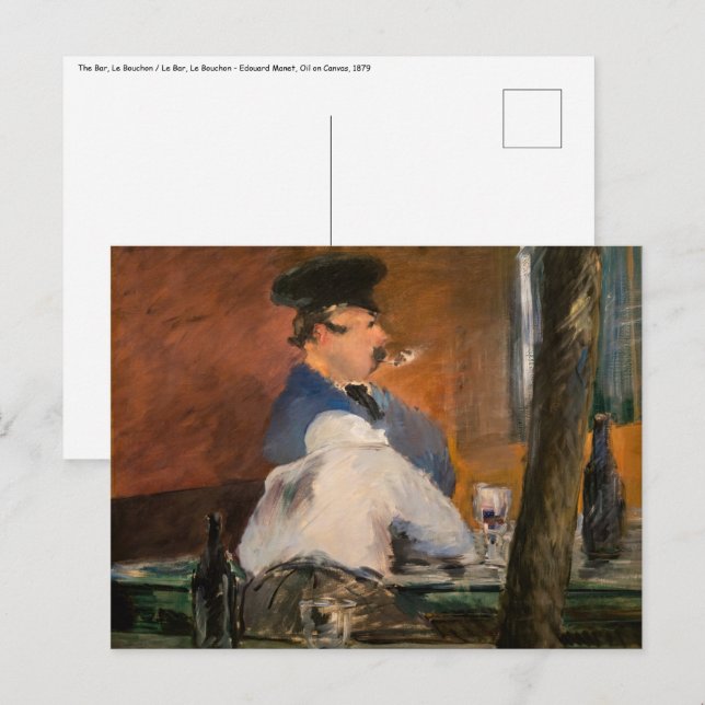 Edouard Manet - The Bar, Le Bouchon Postkarte (Vorne/Hinten)