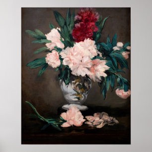 Edouard Manet - Vasen mit Pfingstrosen auf kleinem Poster