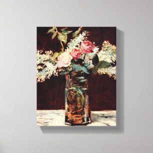 Edouard Manet Vasen mit weißen Flieder und Rosen Leinwanddruck