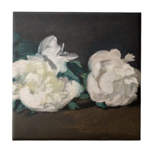 Edouard Manet - Zweig weißer Pfingstrosen, Gartens Fliese