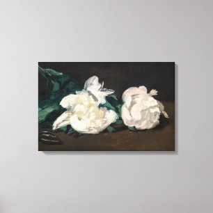 Edouard Manet - Zweig weißer Pfingstrosen, Gartens Leinwanddruck