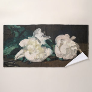 Edouard Manet - Zweig weißer Pfingstrosen, Heckens Badhandtuch Set