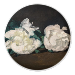 Edouard Manet - Zweig weißer Pfingstrosen, Heckens Keramikknauf