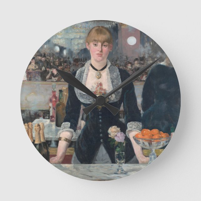 Edouard Manet's A Bar at the Folies-Bergère Runde Wanduhr (Vorderseite)