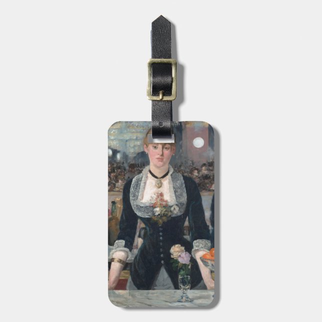 Edouard Manets A-Bar in den Folies-Bergère Gepäckanhänger (Vorderseite vertikal)