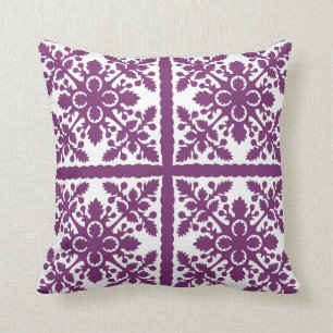 Édredon hawaïen pourpre tropical 20"" coussin x2