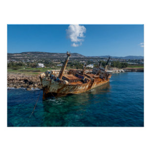Edro III Schiffswrack Paphos, Zypern Poster