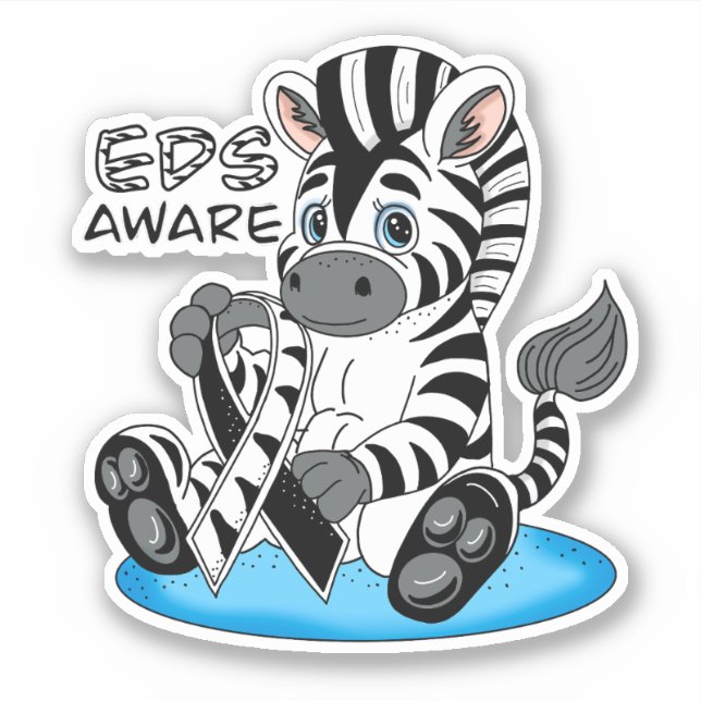 EDS Awareness Zebra Ribbon Aufkleber (Vorderseite)